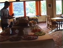 Our second provided breakfast of the tour at Balestrand youth hostel